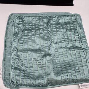 Edie Inc. Teal Satin Throw Pillow Covers 20" Square Set of 2